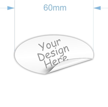 Picture of 30 x 60mm Oval. Custom Sticker x 24 units