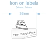 Picture of Iron on clothing labels  34mm x 14mm -  Set of 42  (CREATE YOUR OWN)
