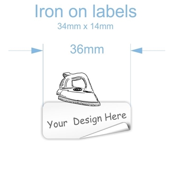 Picture of Iron on clothing labels  34mm x 14mm -  Set of 42  (CREATE YOUR OWN)