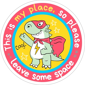 Picture of Social Distancing Stickers/Decals - Dino#2 -12 units