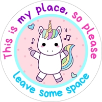 Picture of Social Distancing Stickers/Decals - Unicorn-12 units