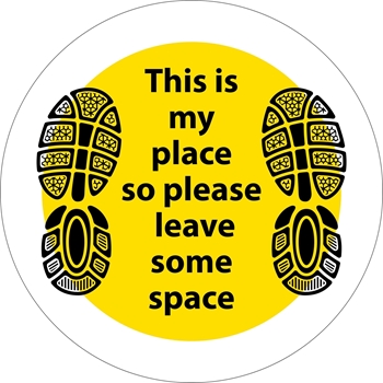 Picture of Social Distancing Stickers/Decals-Shoes Yellow