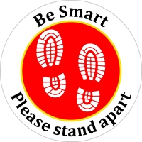 Picture of Social Distancing Stickers/Decals-Shoes Red