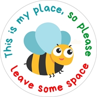 Picture of Social Distancing Stickers/Decals-Bee-12 units