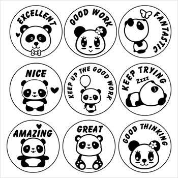 Picture of 9 x   PANDA Stamper Set- 20 mm Round