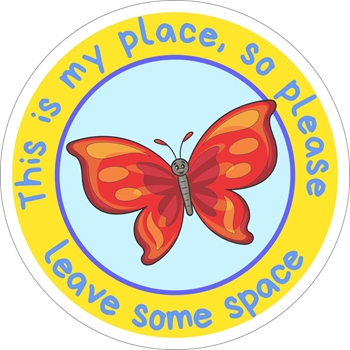 Picture of Social Distancing Stickers/Decals-Butterfly 2