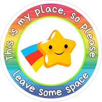 Picture of Social Distancing Stickers/Decals-Stars & Rainbows