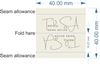 Imaging showing how to loop fold the 40 x40mm satin tags