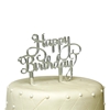 Picture of Cake Topper -Happy Birthday (Name) silver/gold