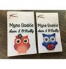 Colourful samples of Myne bookie Satin tags 30 x 50mm