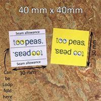 40mm x 40mm , Polyester Satin Tags close up picture