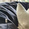 40mm x 40mm , Polyester Satin Tags sewn onto pillow