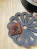 Picture of Faux Leather  Tags 30mm x 30mm -100 units. Laser Engraved