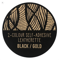 Leatherette Tags Black Gold. Iron-on or peel-and-stick adhesive