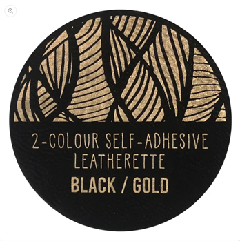 Leatherette Tags Black Gold. Iron-on or peel-and-stick adhesive