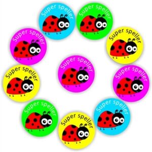 140 Afrikaans Stickers | Ladybugs : Super speller