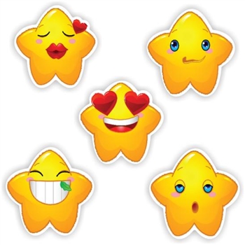 117 Afrikaans shaped Stickers | Stars & Smiley faces-Emojis, reward sticker for the classroom