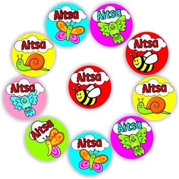 140 Afrikaans Stickers | Bees, Birds, Butterflies, Bugs -Aitsa, reward sticker for the classroom
