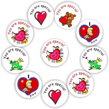 140 Valentines Day stickers | Hearts, teddies, cupids & frogs, reward sticker for the classroom