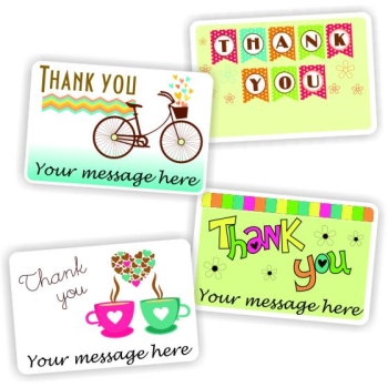 Thank you stickers Personalised with your name | Bicycles & teacups, reward sticker for the classroom