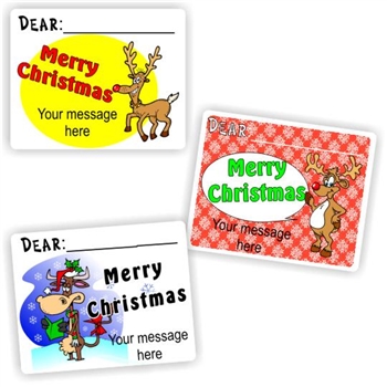 15 Merry Christmas labels Personalised with your name | Reindeers, reward sticker for the classroom