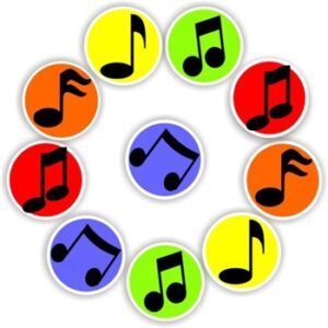 140 Music Stickers | Colourful Quavers & Semiquavers
