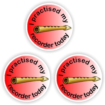140 Music stickers | Recorder : I Practised my recorder, reward sticker for the classroom