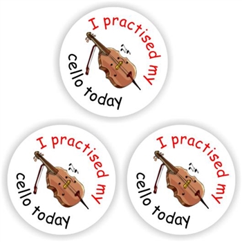 140 Music Stickers | Cello Practice Motivation Stickers Educators, reward sticker for the classroom