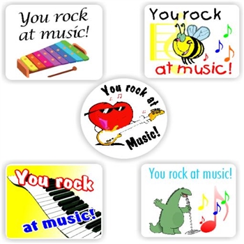 117 Music Stickers | Rock star, Singer, Musical instruments : You rock at music, reward sticker for the classroom
