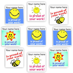 140 Personalised Stickers | Smileys, Sunshine
