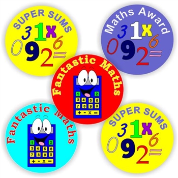 48 Math Stickers | Calculator, Numbers, Super Sums, Fantastic maths, reward sticker for the classroom
