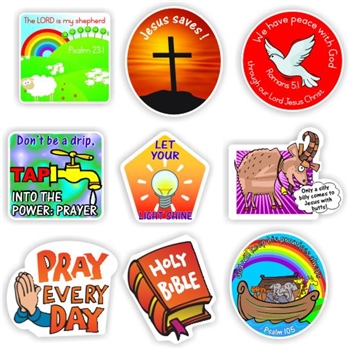 48 Christian shaped Stickers, | Tap into the power of prayer, Pray every day, reward sticker for the classroom