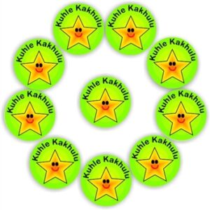140 isiZulu Stickers | Smiley stars to reward -Kuhle Kakhulu-(Very good!)