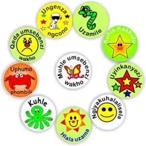 140 isiZulu Stickers | 10 different designs, Reward & correct work