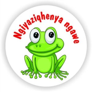 130 isiZulu Stickers |Delightful Frog : Ngiyaziqhenya ngawe (I am proud of you)