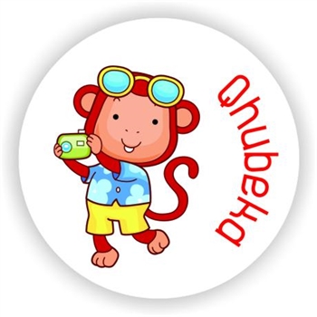 130 Izi-zulu stickers | Monkey taking photography -Qhubeka (Carry on I am proud of you), reward sticker for the classroom