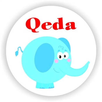 140 Isi-zulu stickers | Blue happ Elephant : Qeda (Complete your work), reward sticker for the classroom