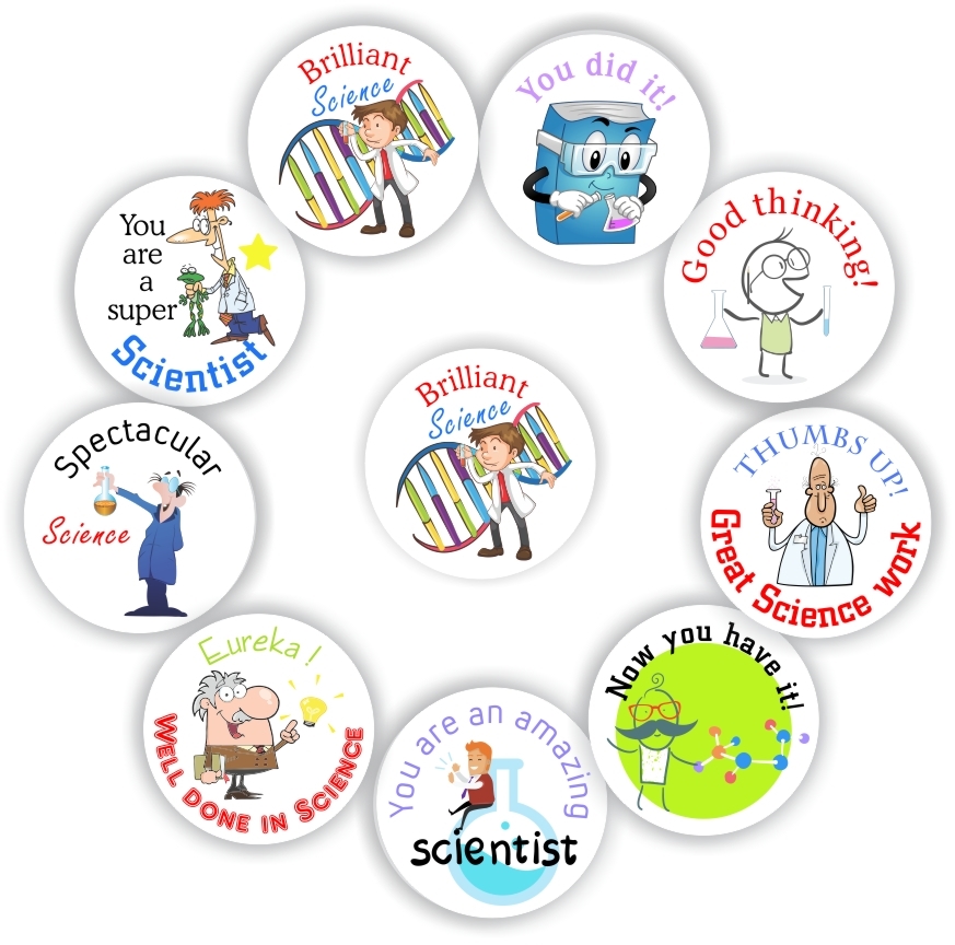 88 Stickers | Science lab equipment, DNA, Scientists, reward sticker for the classroom