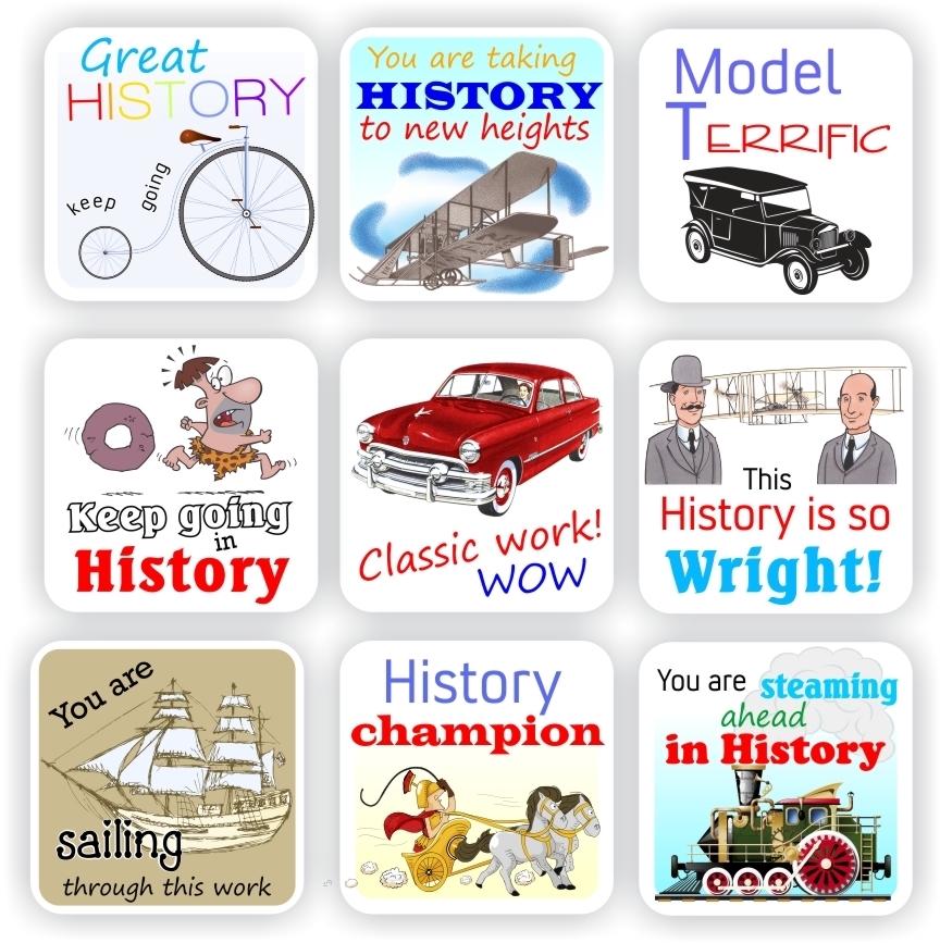 108 Stickers History| Transport, Planes, trains, automobiles, reward sticker for the classroom