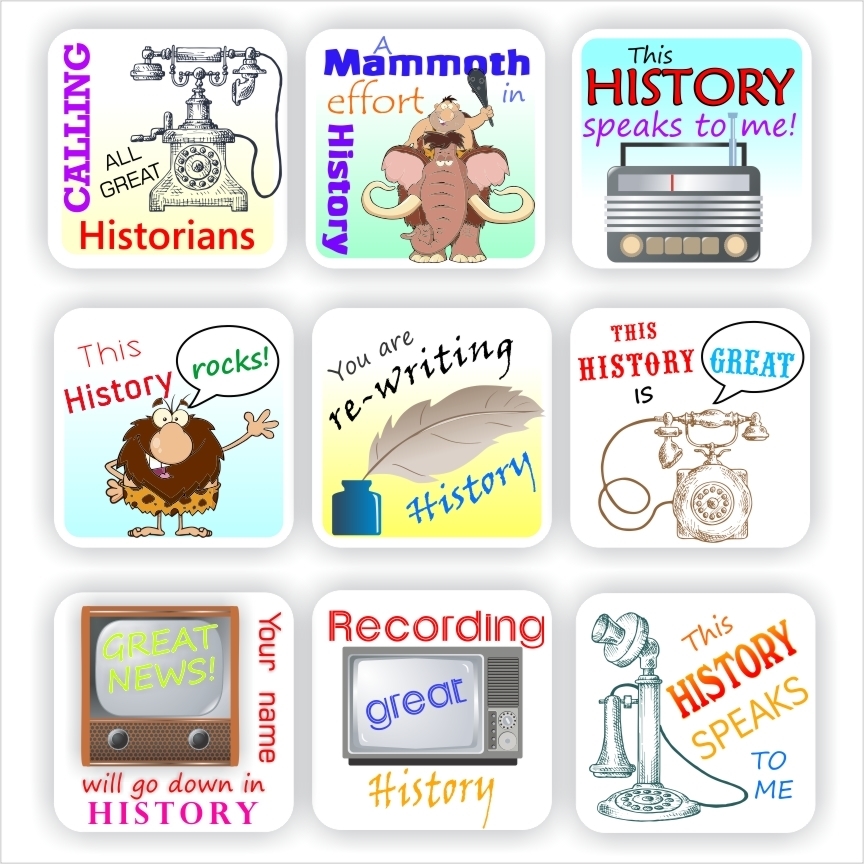 108 Stickers History | Evolution, forms of Communication, Stone-age, reward sticker for the classroom