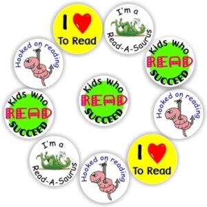 Reading Stickers | Bookworms & Read-A-Saurus : I ♥ To Read, Kids Who Read Succeed