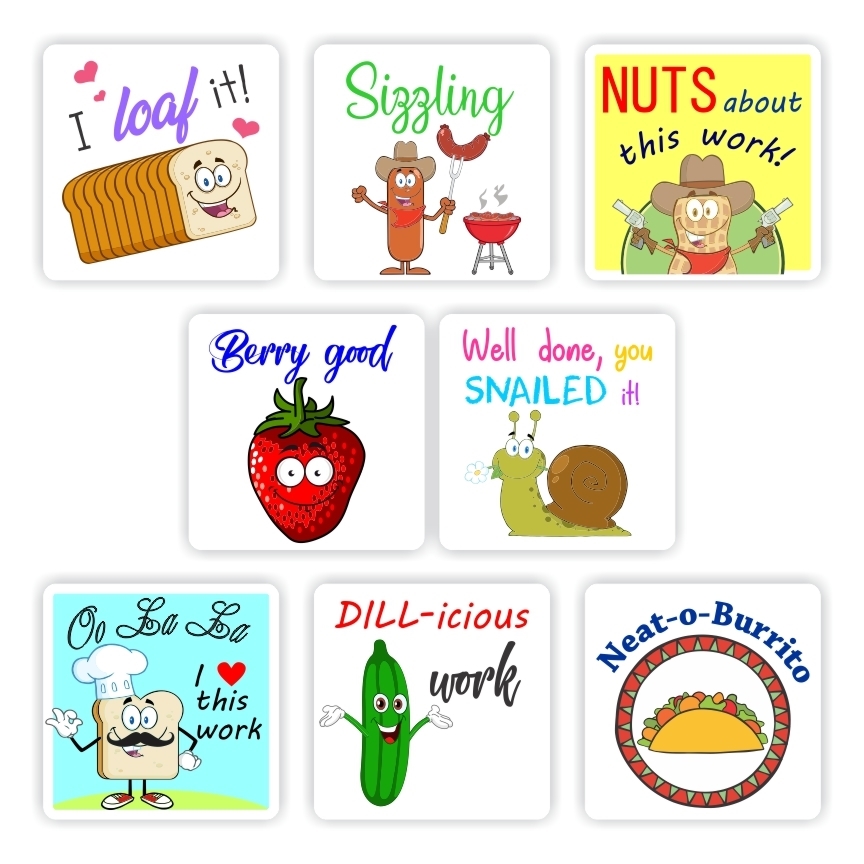 88 x Teachers Reward stickers, Puns -I loaf it!, reward sticker for the classroom