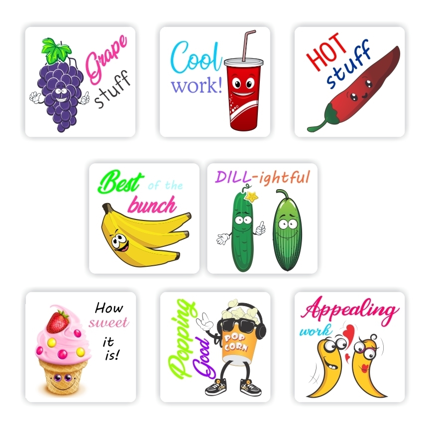 88 x Teachers Reward stickers, Puns- Grape Stuff! Best of the bunch!, reward sticker for the classroom