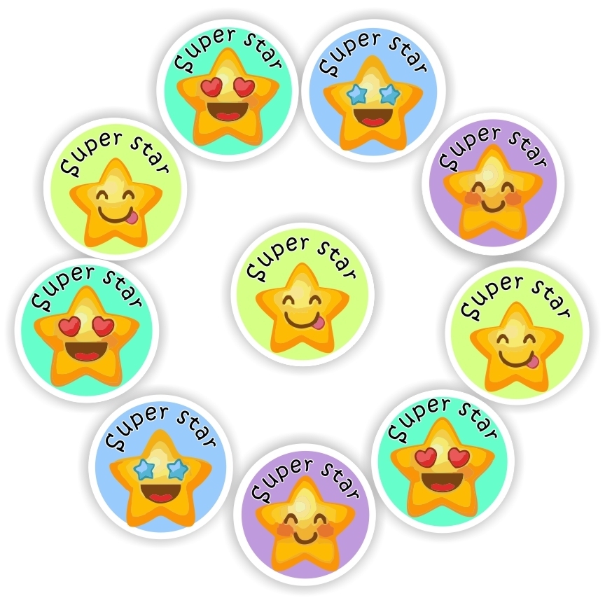 88 Teachers Reward Stickers - Super Star, reward sticker for the classroom