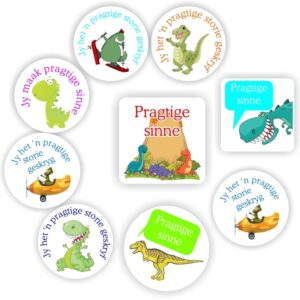 80 Afrikaans Stickers | Dino : Pragtige sinne