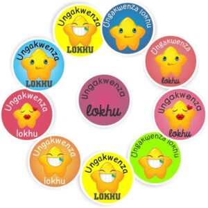 128 isiZulu Stickers | Smiley stars & colourful: Ungakwenza lokhu