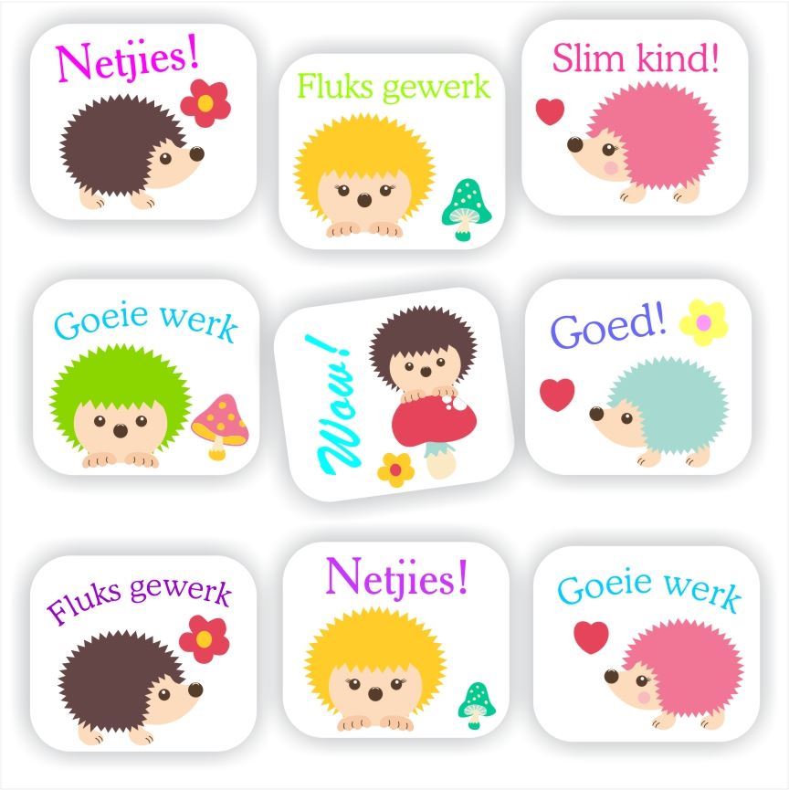 A0181 Krimpvarkie Afrikaans Plakkers, reward sticker for the classroom