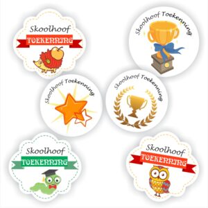 48 Afrikaans Stickers | Trophies : Skoolhoof Toekenning