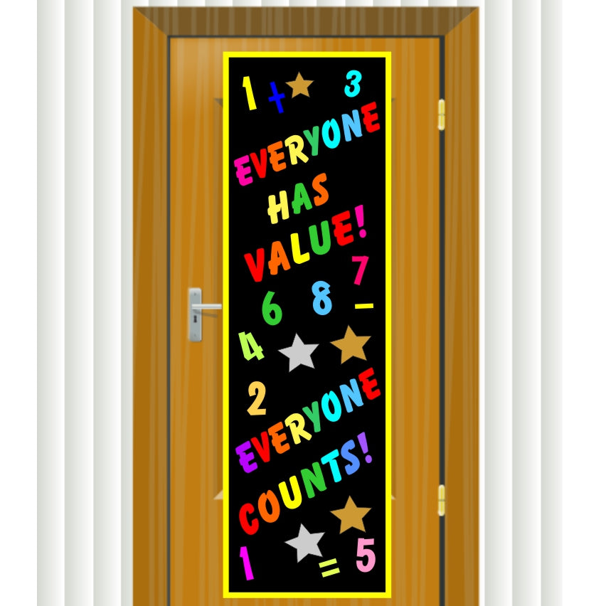 Door Banner — Everyone Has Value, classroom door banner