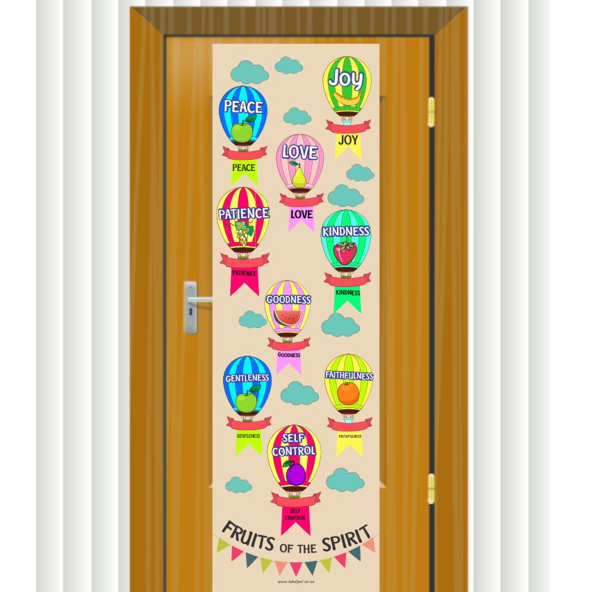 Door Banner — Fruits of the Spirit, classroom door banner